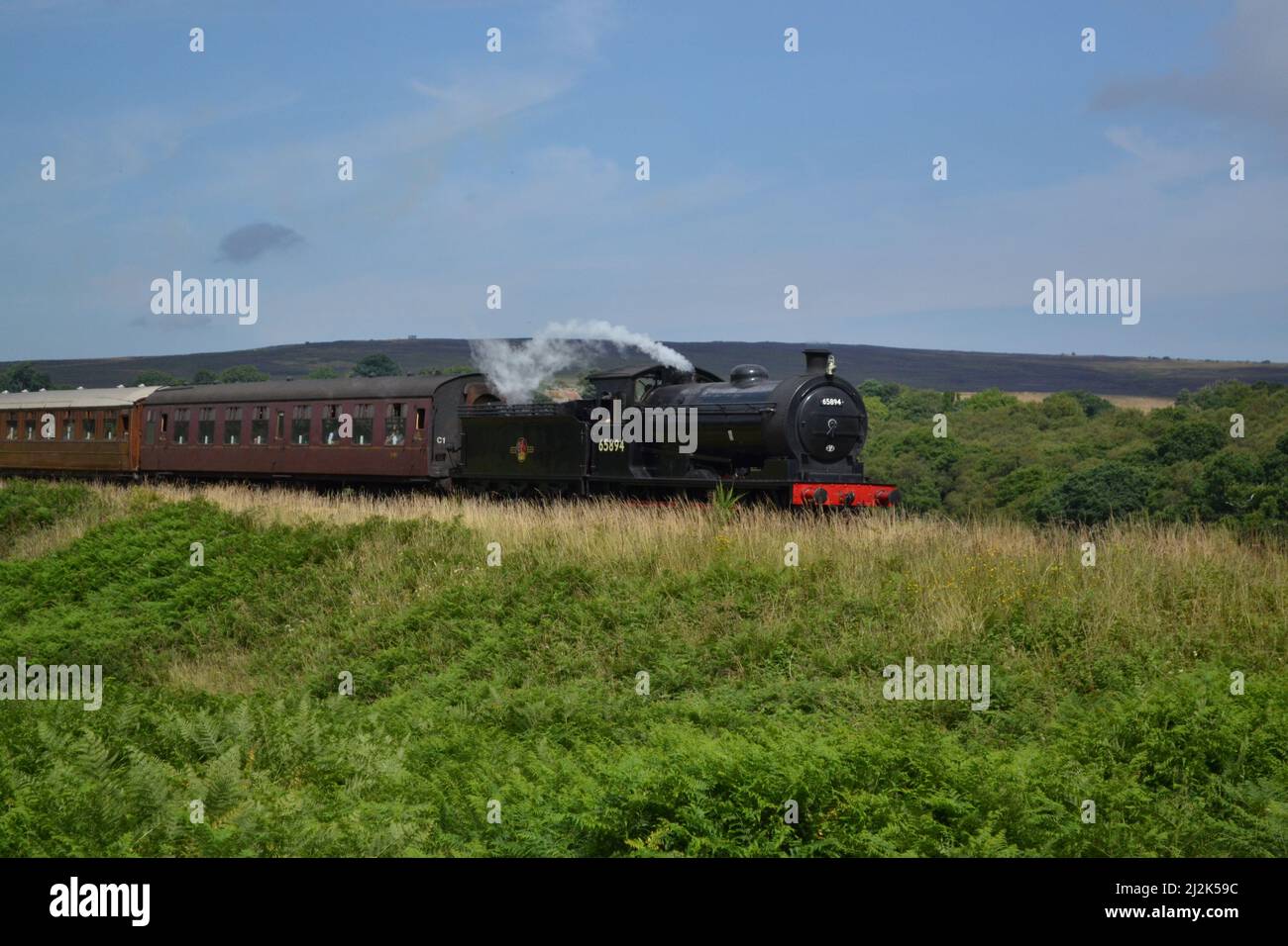 Steam Train Black 65894 J27 On The North York Moors Railway - NER P3 2392 - Heritage Railway Line - Heartbeat Country - NYMR - Yorkshire Stock Photo