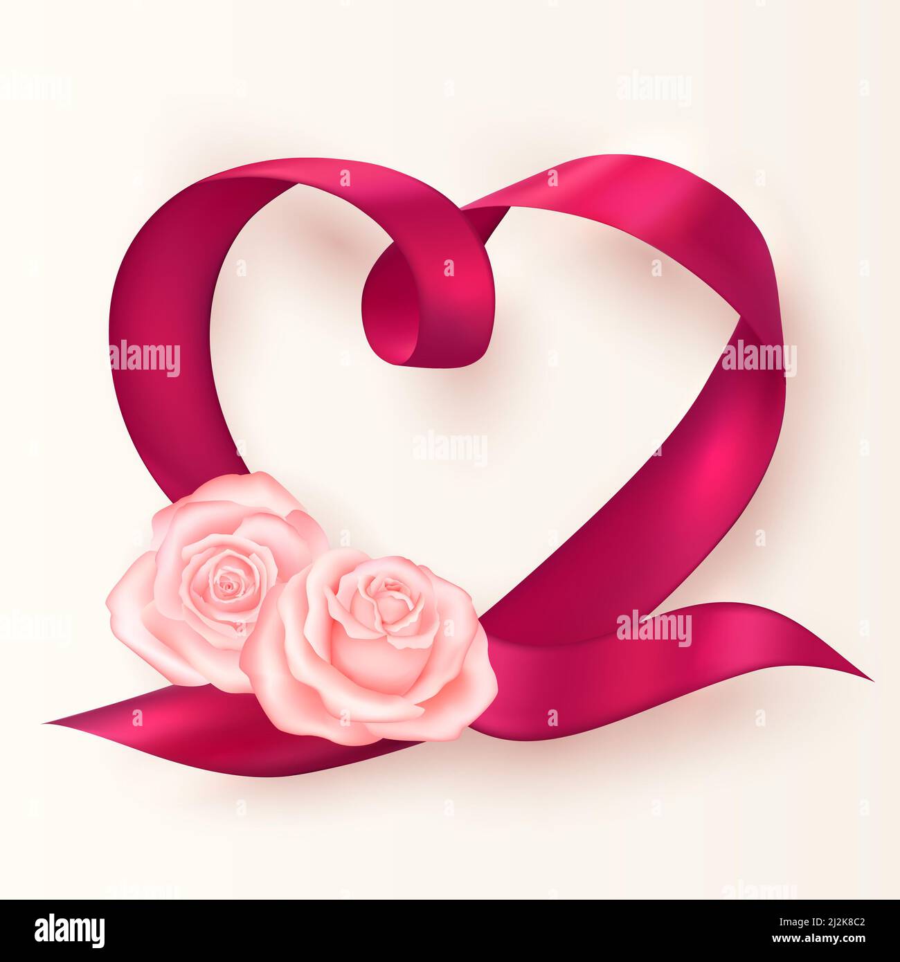Heart With Ribbon And Rose