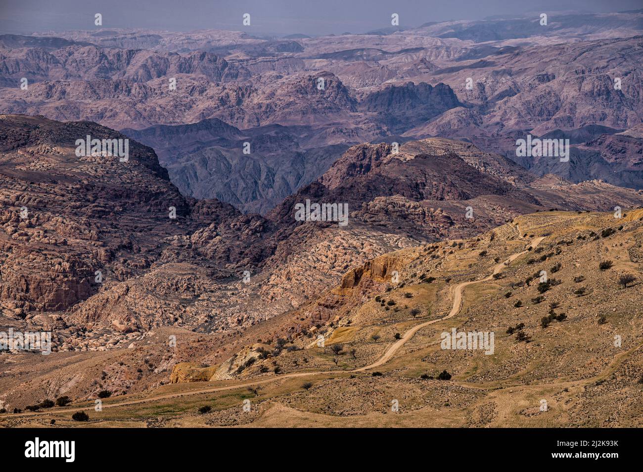 Desert landscape of the mountains of Edom, Jordan. Stock Photo