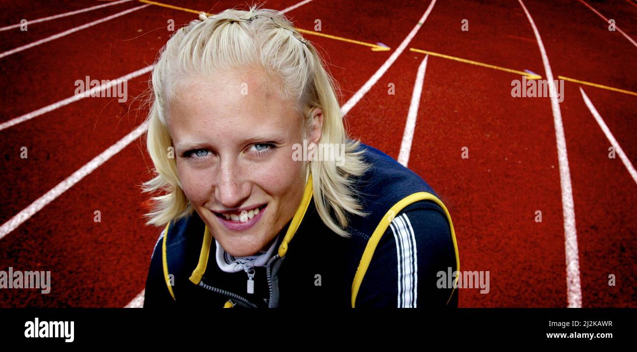 Carolina Klüft, Swedish athlete. Stock Photo
