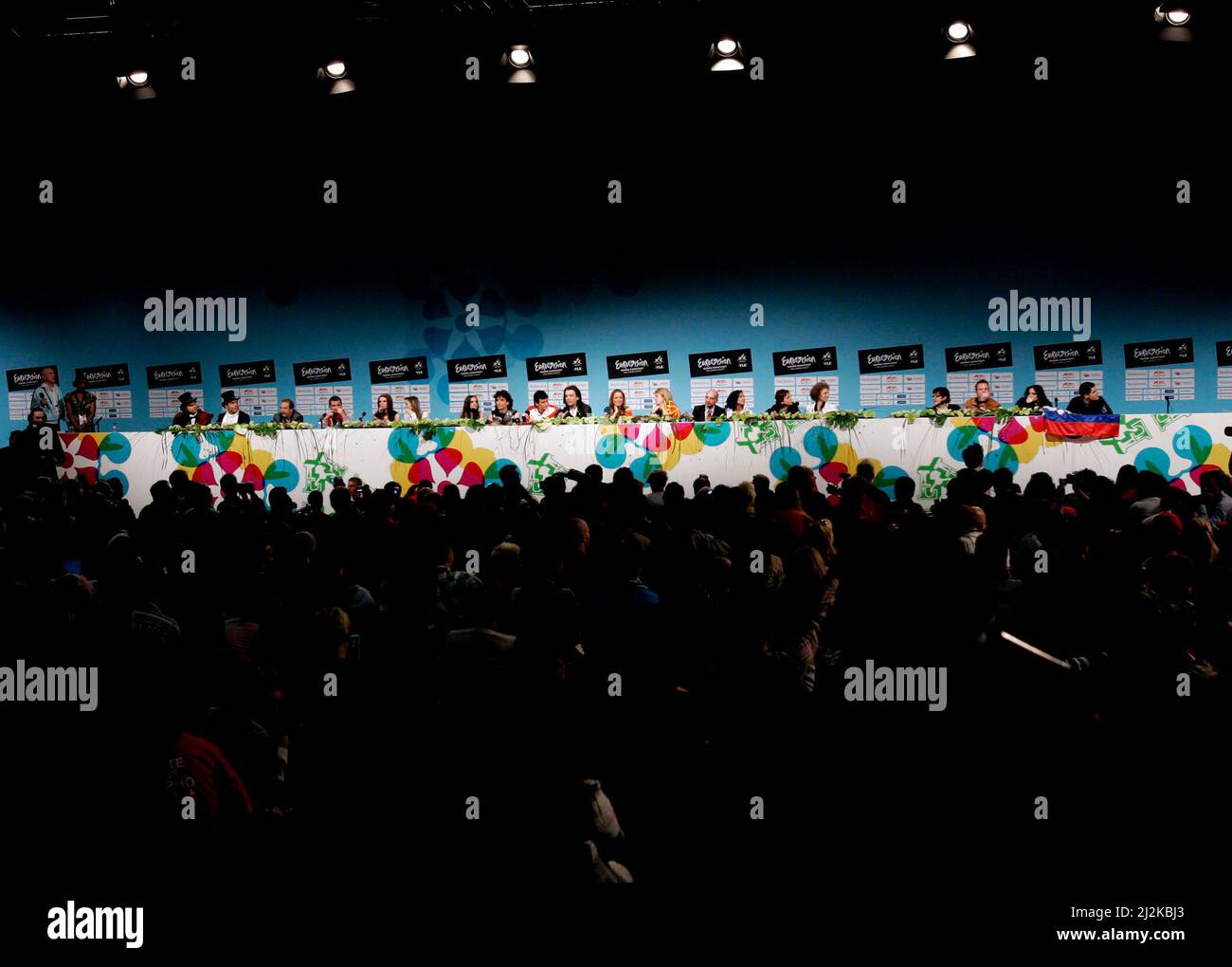 Press conference, during Eurovision Song Contest, Helsinki, Finland