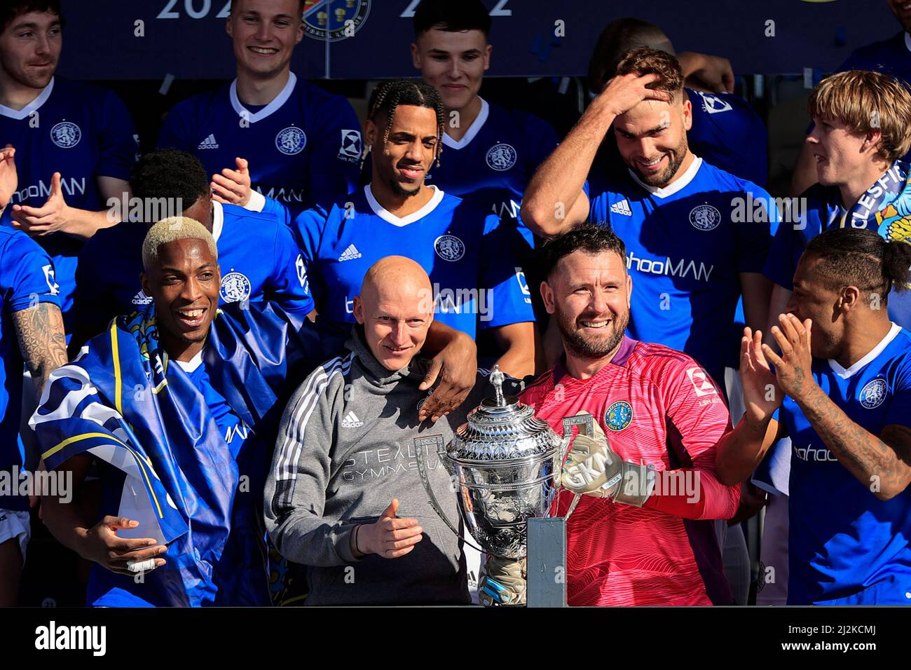 Macclesfield Town celebrates after being crowned Vanarama National League  champions Stock Photo - Alamy