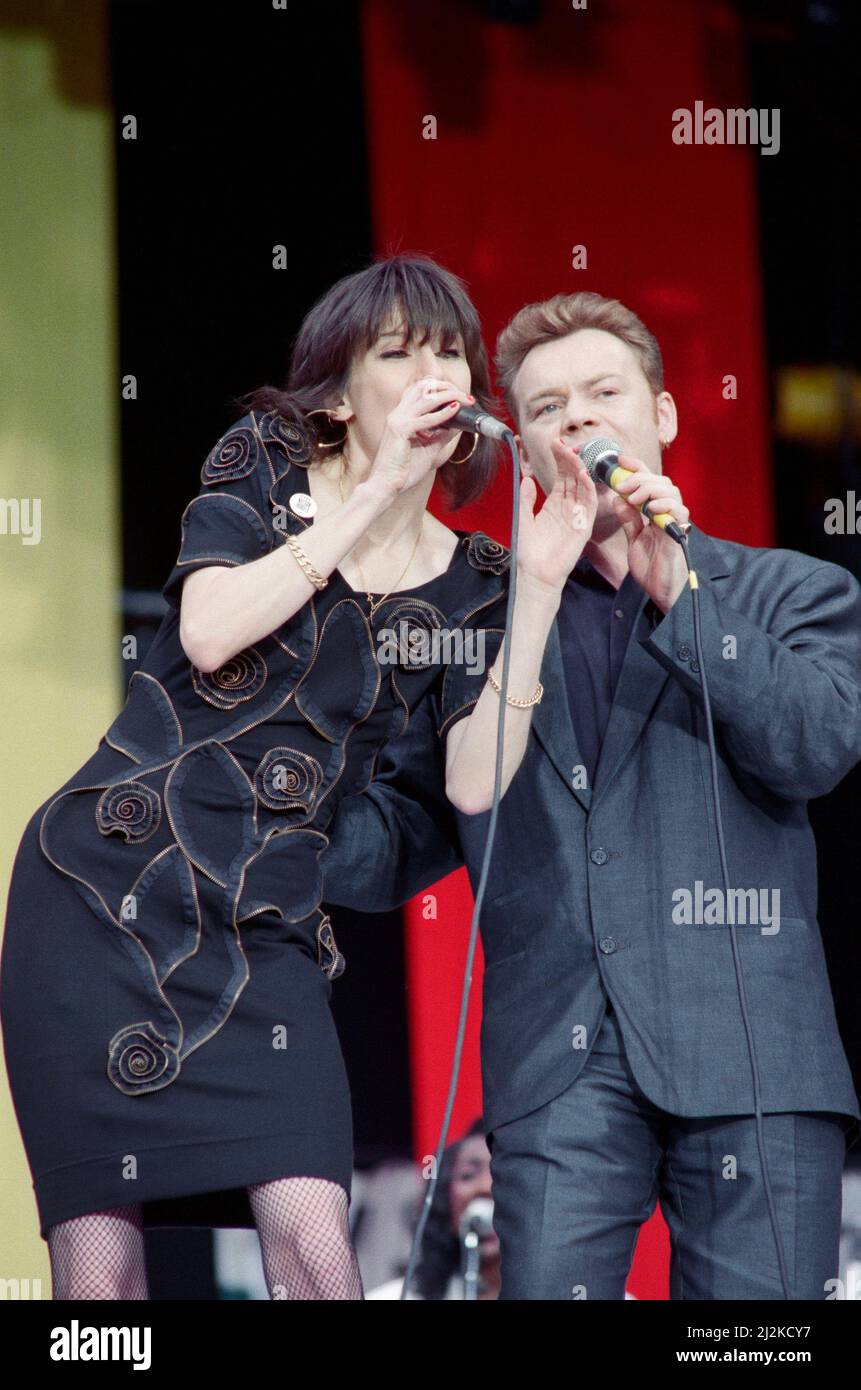 Chrissie Hynde of The Pretenders performing with UB40 at the Nelson