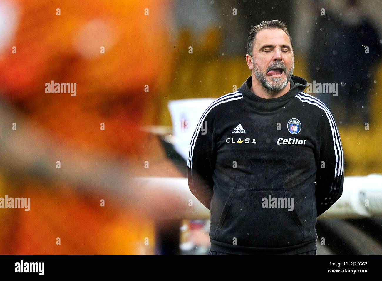 Luca D'angelo coach of Pisa, during the match of the Italian Serie B  championship between B between Benevento vs Pisa final result, Benevento 5,  Pisa 1, match played at the Ciro Vigorito