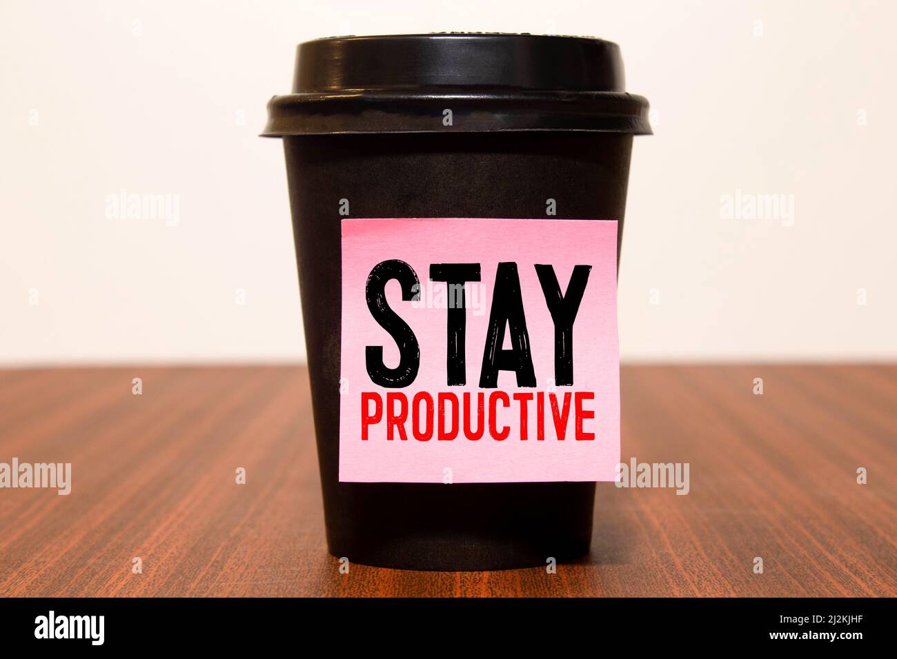 Conceptual hand writing showing Stay Productive Motivational Call. Business photo text Efficiency Concentration Productivity Text white paper hand bla Stock Photo