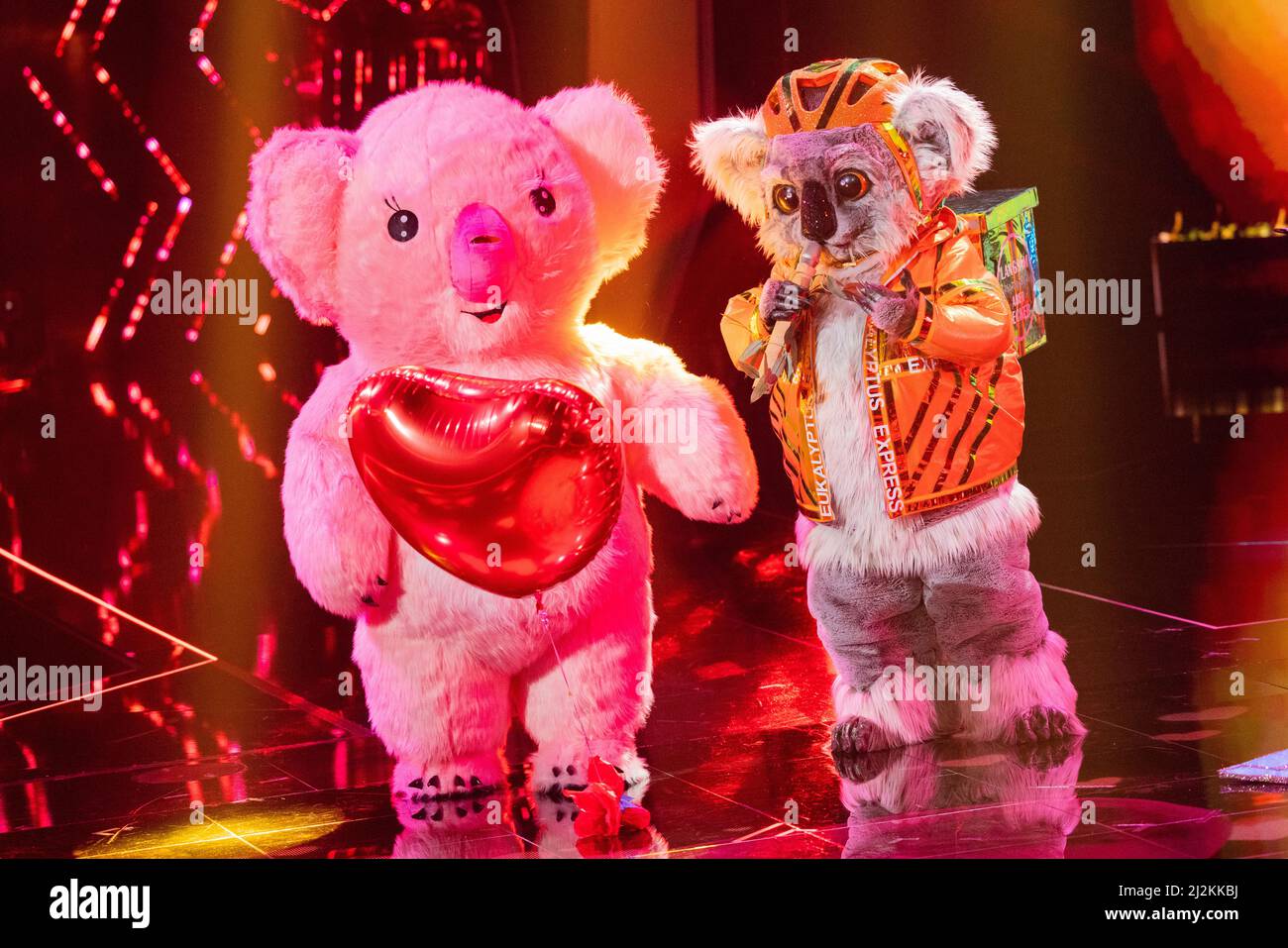 Cologne, Germany. 02nd Apr, 2022. The character "The Koala" is on stage