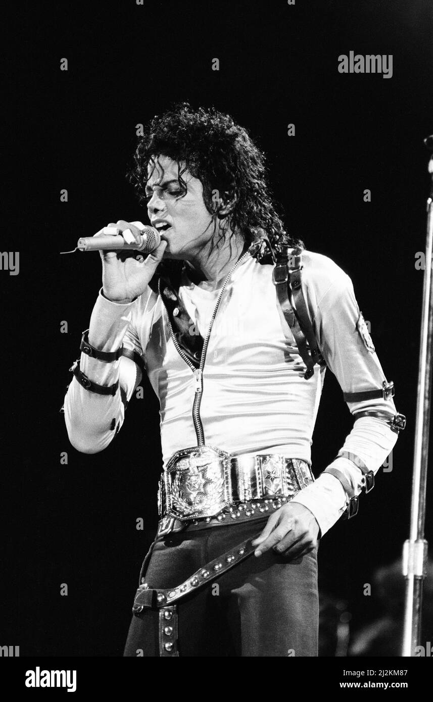 Michael Jackson, Bad Tour 1988, concert at Aintree Racecourse, Aintree, Merseyside, England, 11th September 1988. Stock Photo