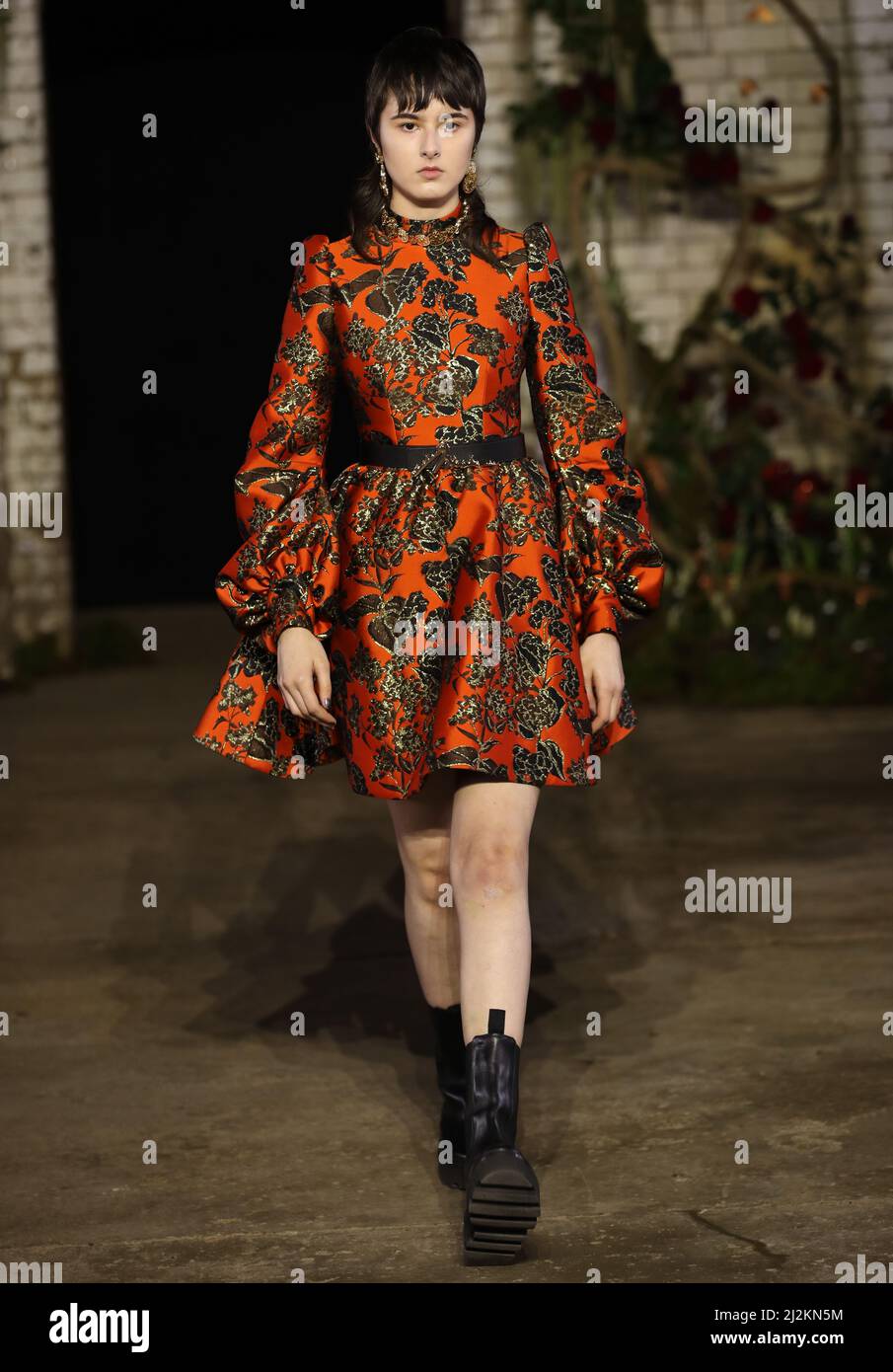 Model on the catwalk at the Mithridate fashion show held at Wapping