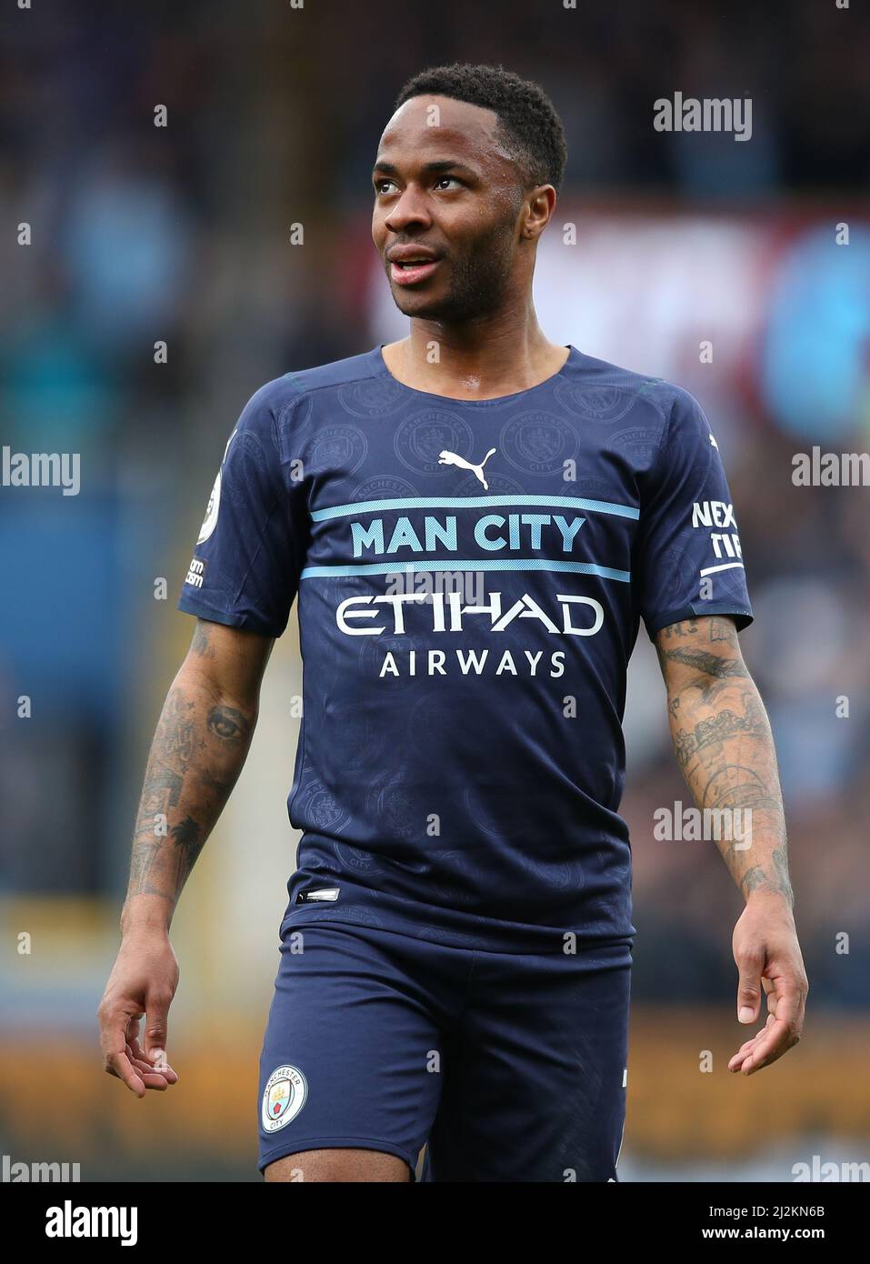 Burnley, UK. 2nd Apr, 2022. Raheem Sterling of Manchester City during the Premier League match at Turf Moor, Burnley. Picture credit should read: Simon Bellis/Sportimage Credit: Sportimage/Alamy Live News Stock Photo