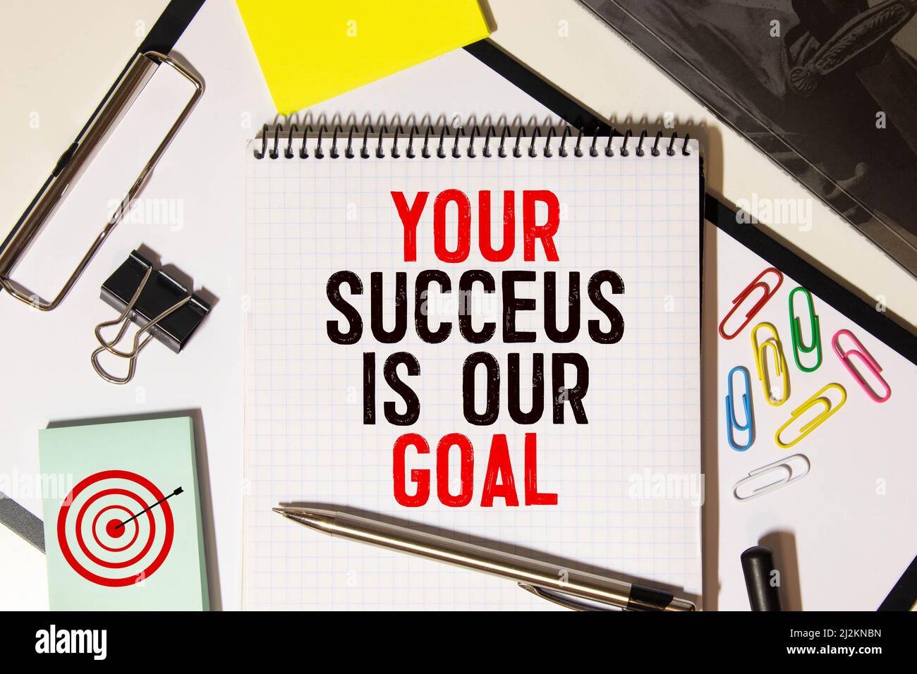 Vintage style text your success is our goal on the short note texture ...