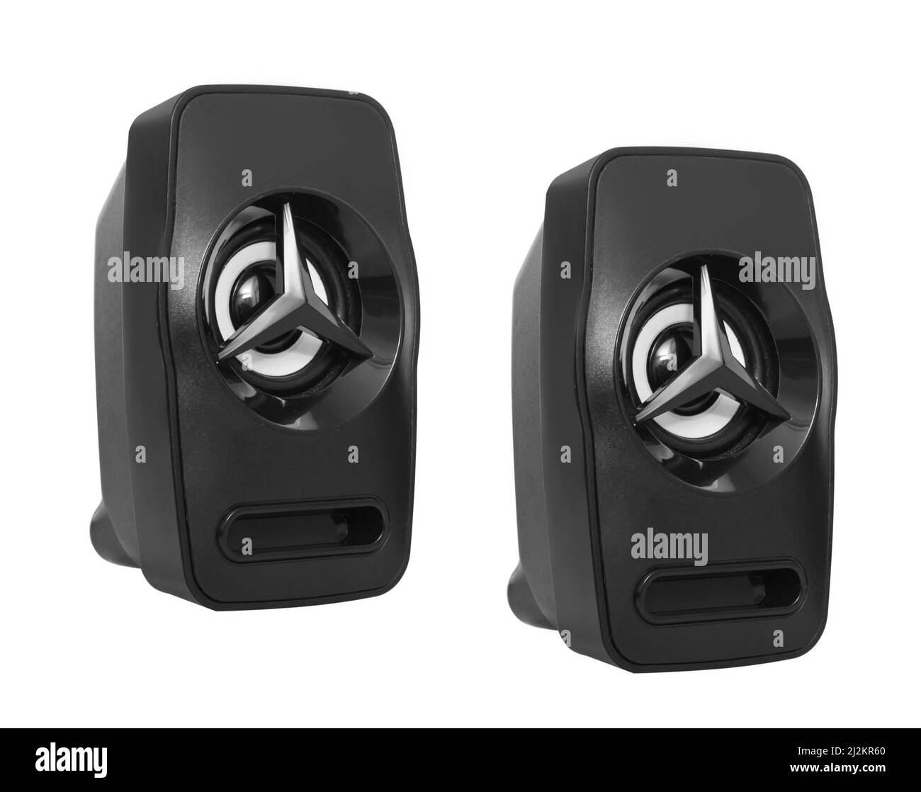 acoustic system, speakers for a computer on a white background Stock ...