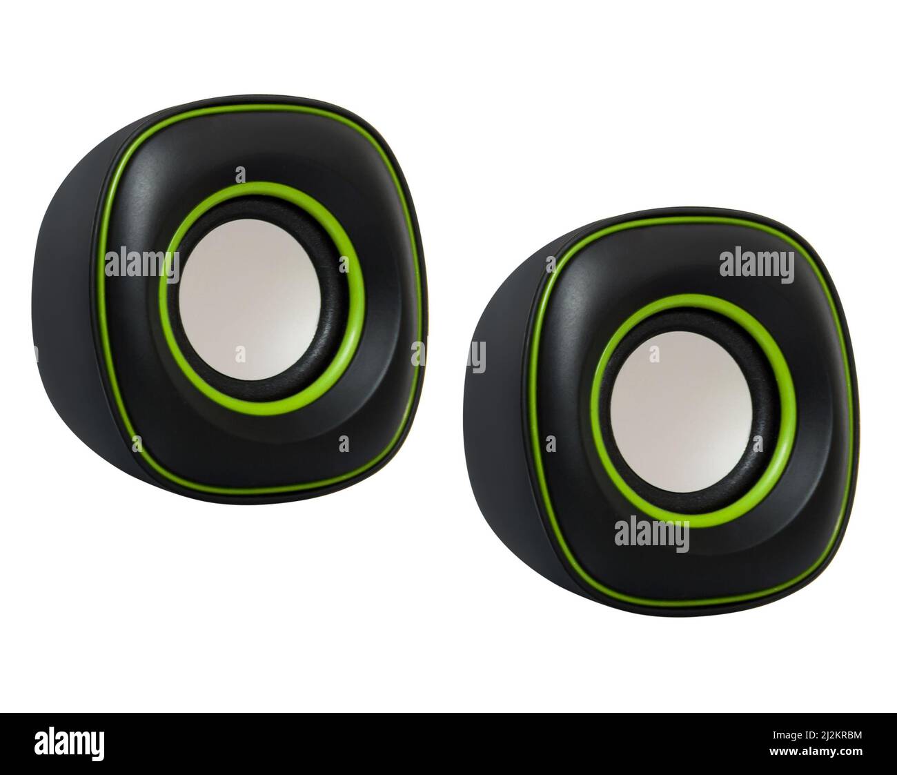 acoustic system, speakers for a computer on a white background Stock ...