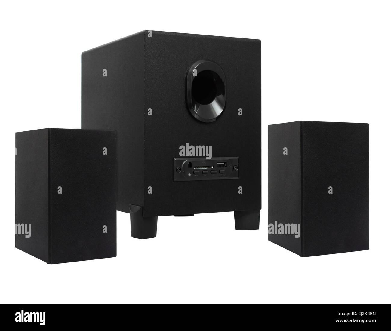 acoustic system, speakers for a computer on a white background Stock ...