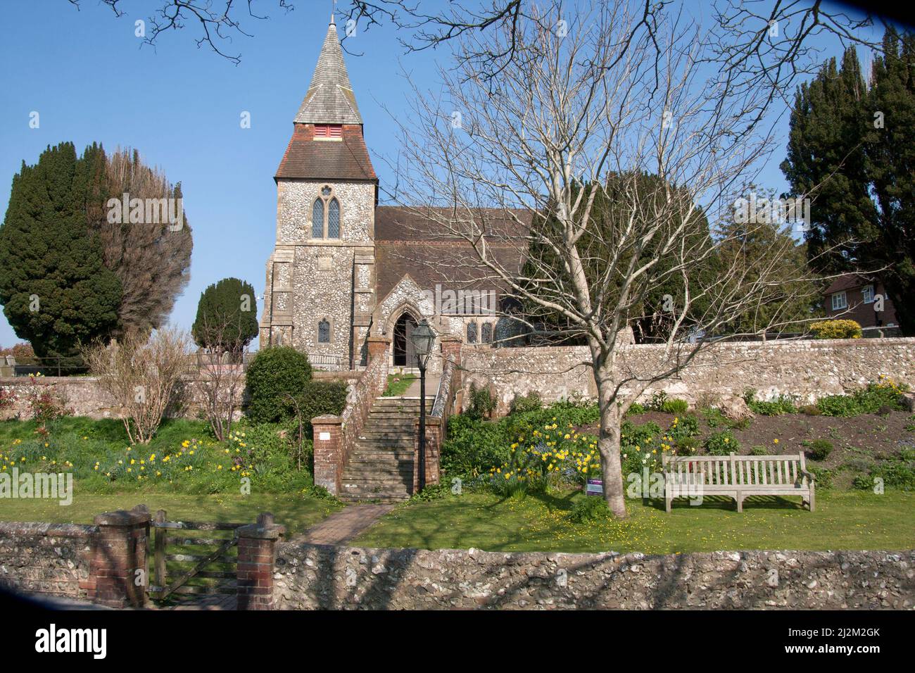 the Church of St Cosmas & St Damian, parish of Clayton, Keymer, Hassocks, West Sussex, England Stock Photo