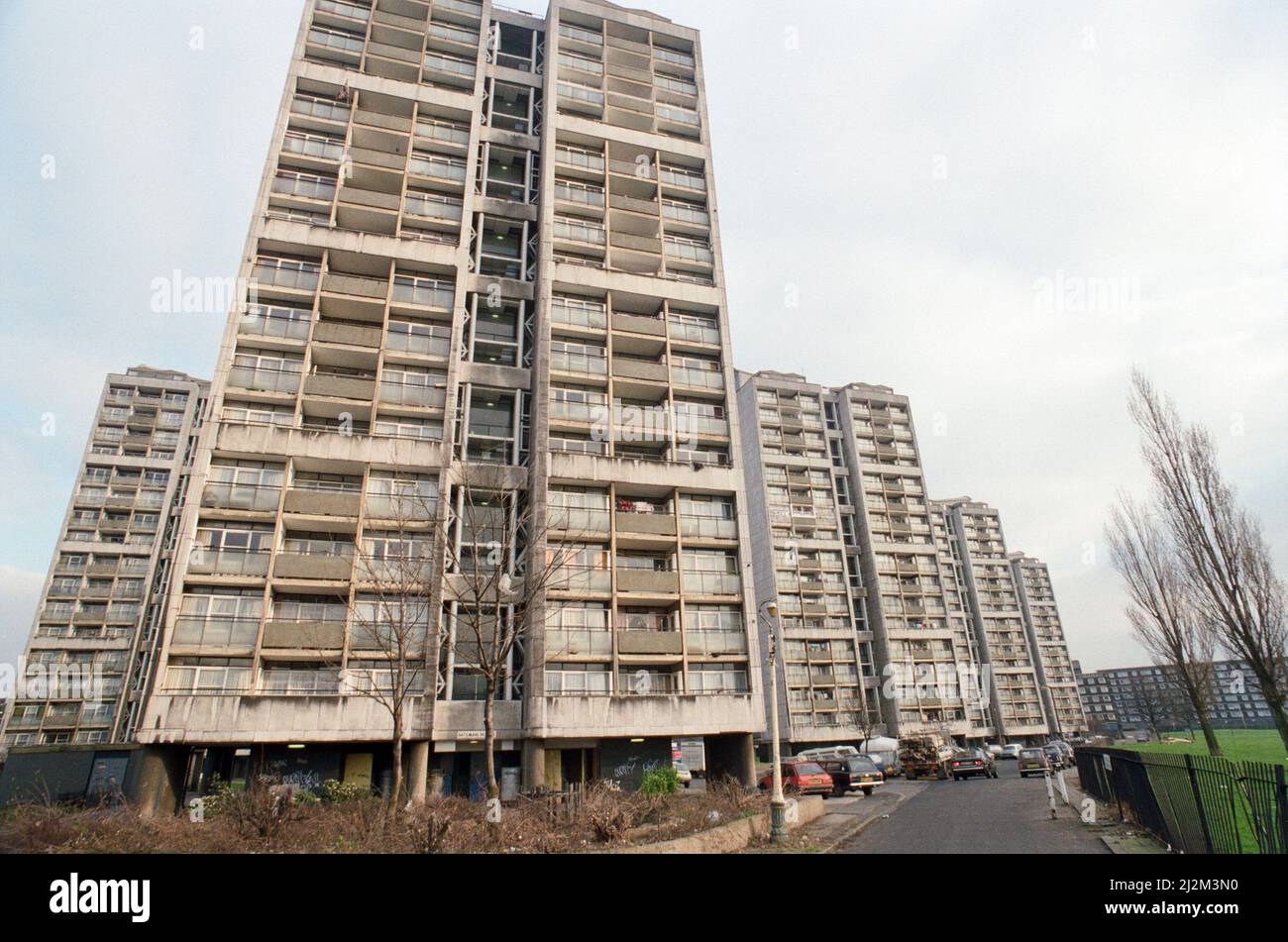 General views of tower blocks. Brandon Estate, Kennington, London. 31st