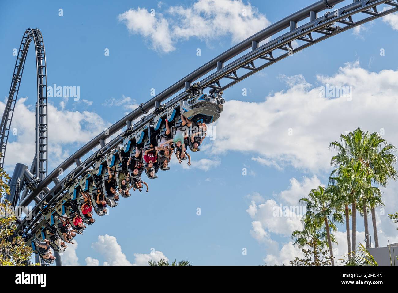 ORLANDO, USA - MARCH 07 2022: Velocicoaster rollercoaster at Islands of ...