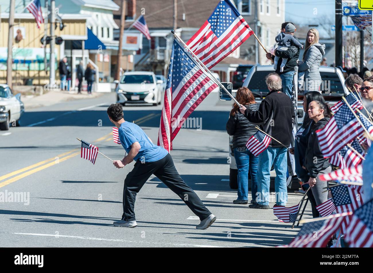Procession For Fallen USMC CPT Ross Reynolds Returning To Hometown Of 