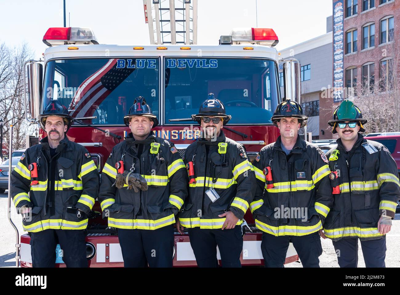 Leominster Fire Dept at procession for fallen USMC CPT Ross Reynolds