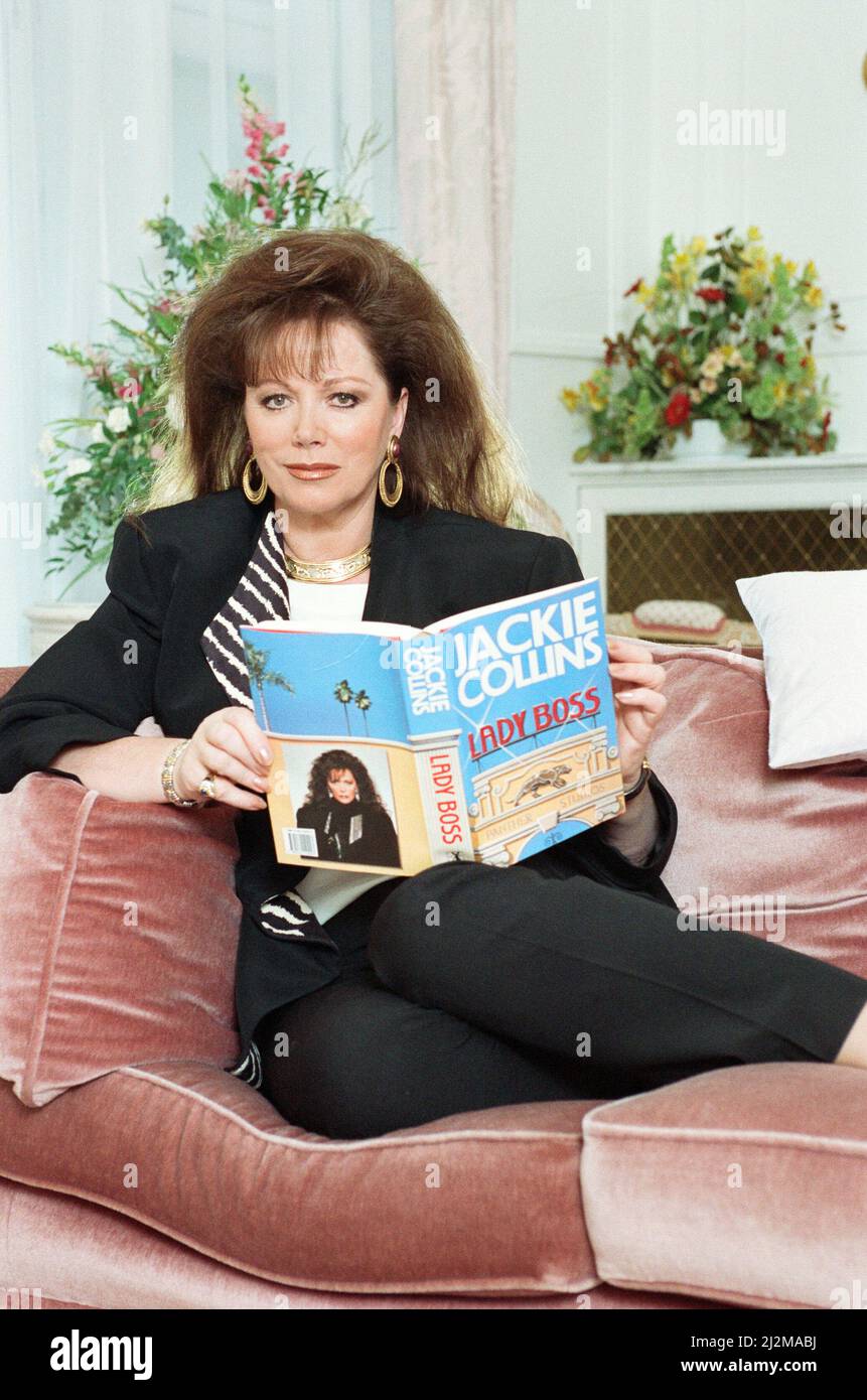 Jackie Collins. (Pictured) Author, Actress and sister of Joan Collins.  Picture taken 4th September 1990 Stock Photo