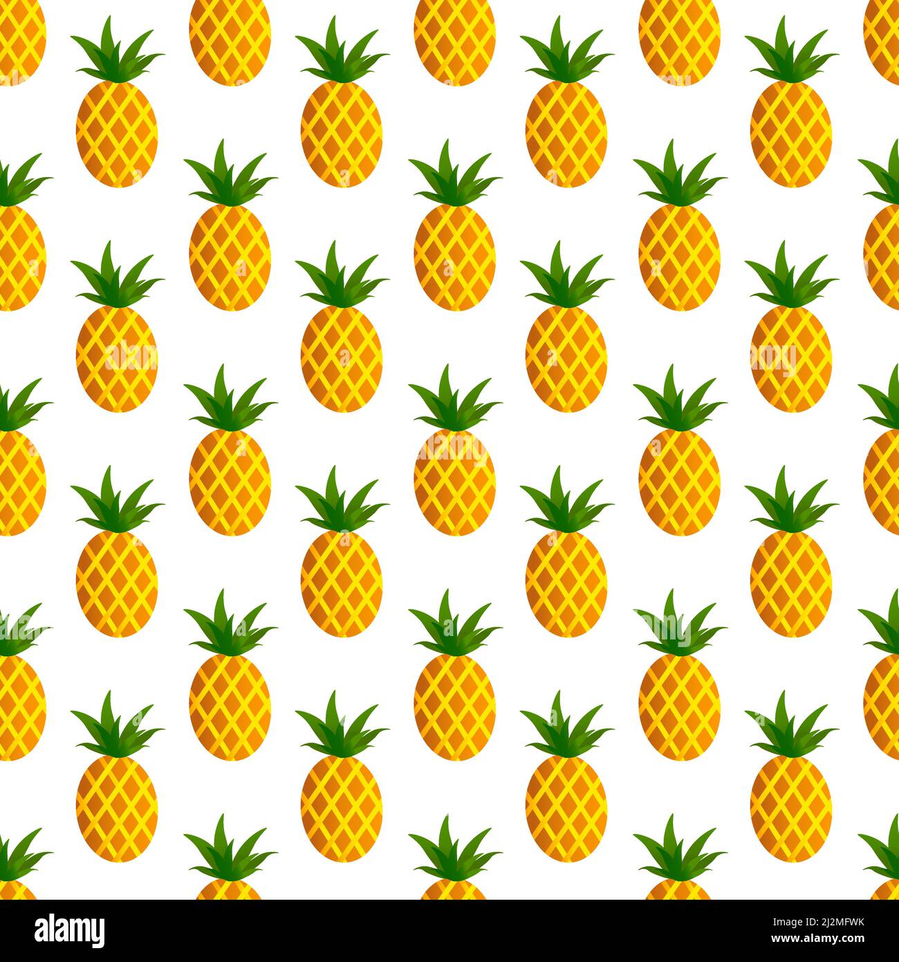 Simple pattern with pineapples. Vector drawing on a white background. Stock Vector