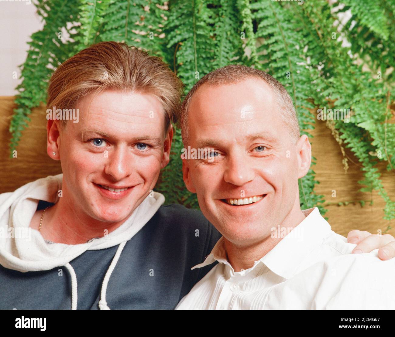 Michael Cashman, actor and partner Paul Cottingham, pictured at home