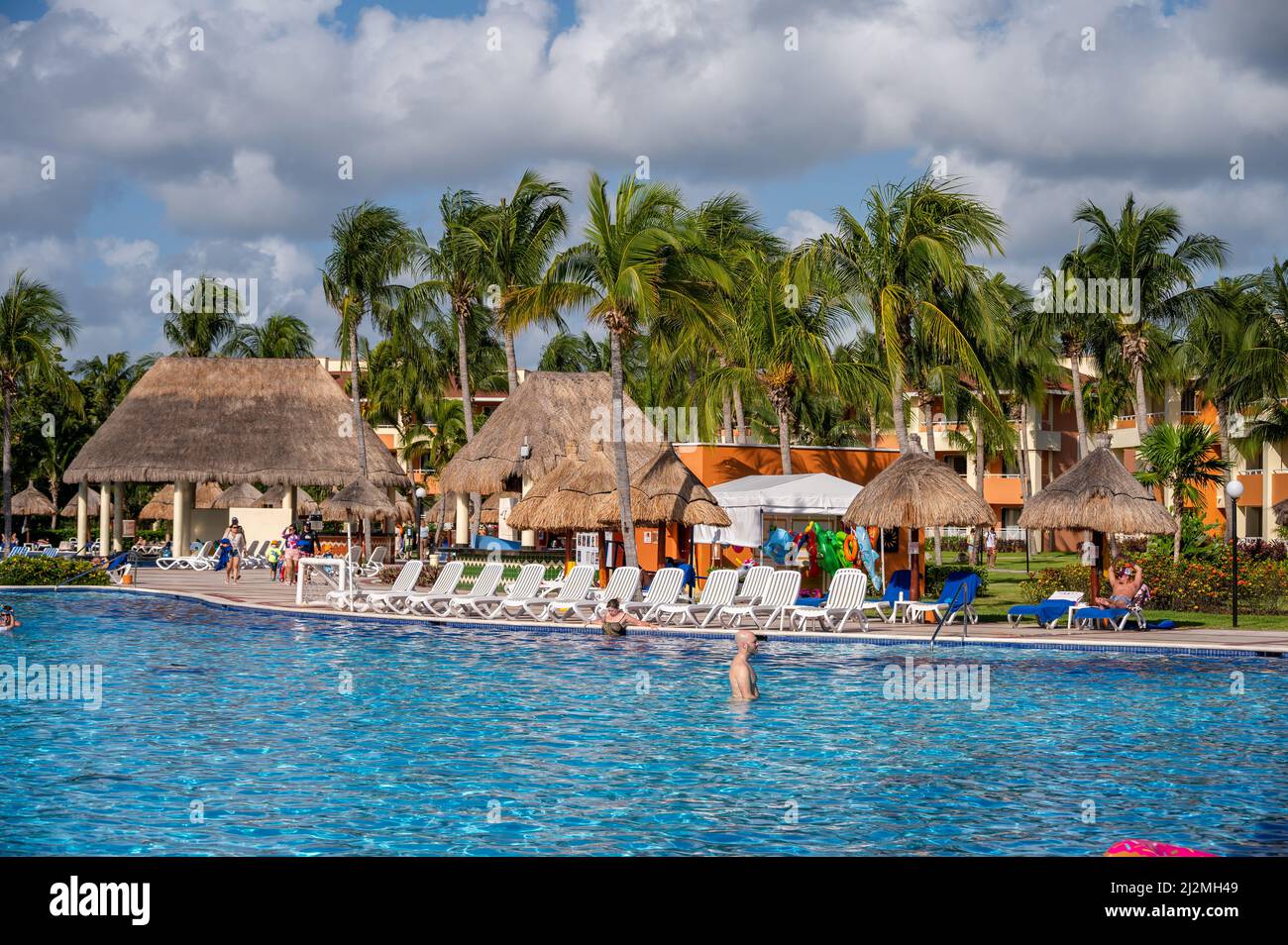 Tulum, Mexico - March 23, 2022: View of swimming pools at the Bahia ...