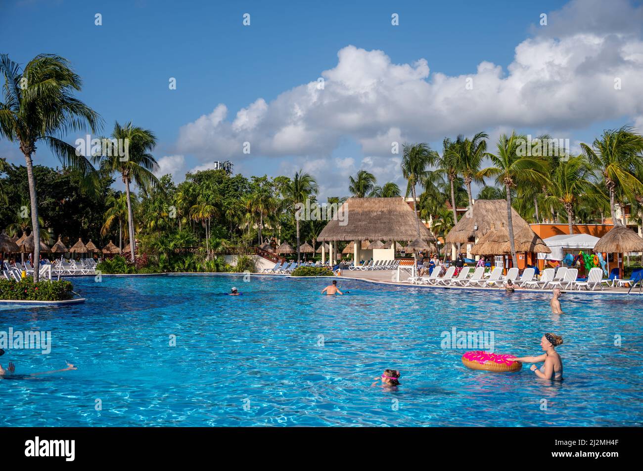 Tulum, Mexico - March 23, 2022: View of swimming pools at the Bahia ...