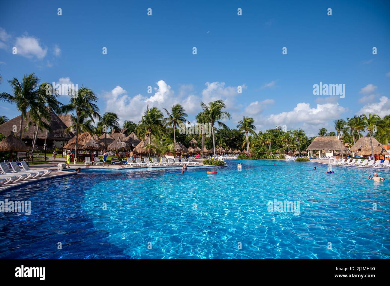 Tulum, Mexico - March 23, 2022: View of swimming pools at the Bahia ...