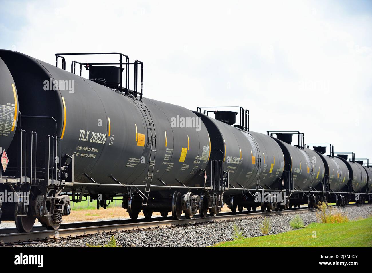 West Chicago, Illinois, USA. A Canadian National Railway oil train