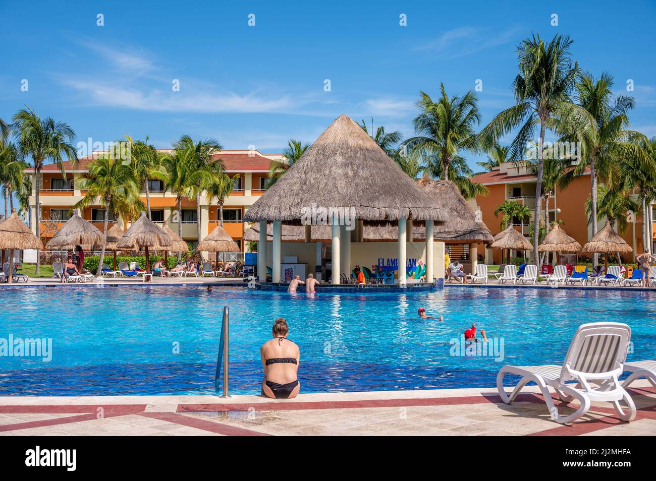 Tulum, Mexico - March 25, 2022: View of swimming pools at the Bahia ...