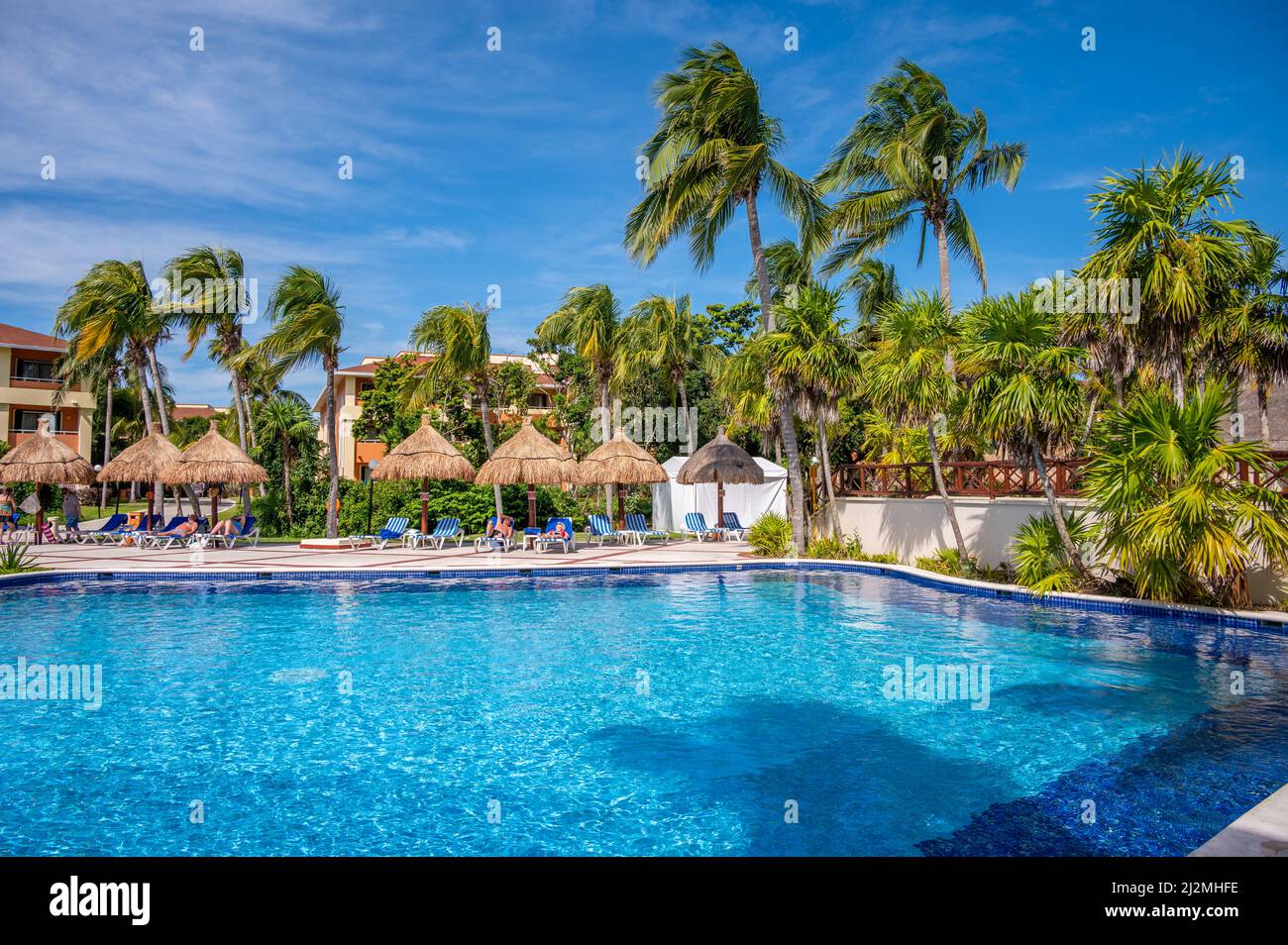 Tulum, Mexico - March 25, 2022: View of swimming pools at the Bahia ...