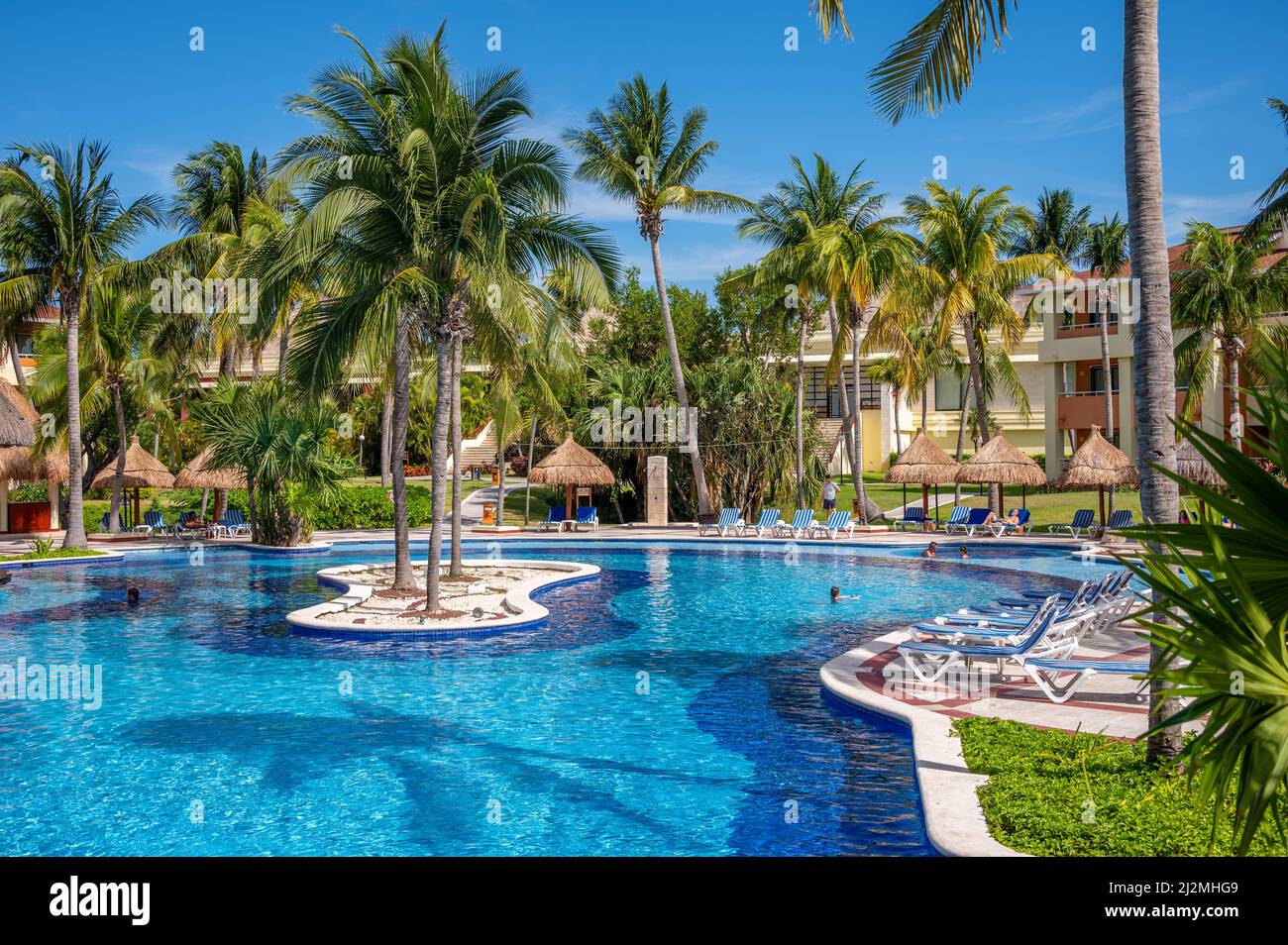 Tulum, Mexico - March 25, 2022: View of swimming pools at the Bahia ...