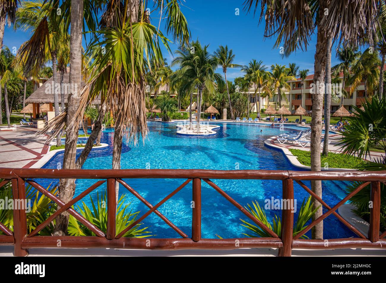 Tulum, Mexico - March 25, 2022: View of swimming pools at the Bahia ...