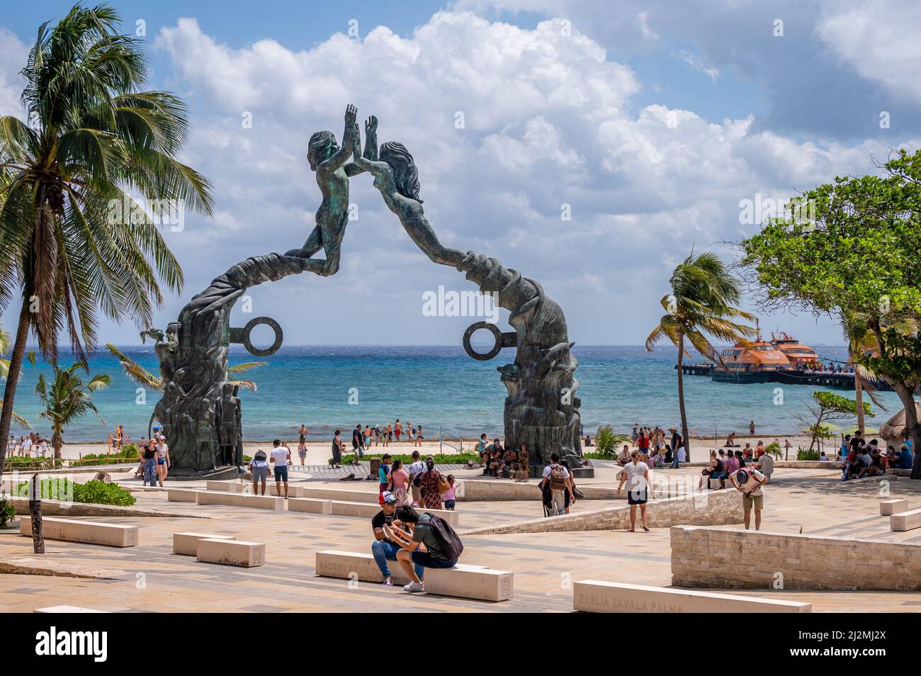 Playa del Carmen, Mexico March 28, 2022 View of the Maya Portal