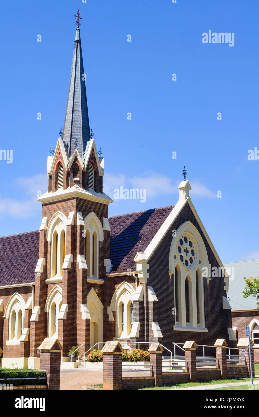 The Gothic-style Saint Paul's Presbyterian Church - Armidale, NSW, Australia Stock Photo