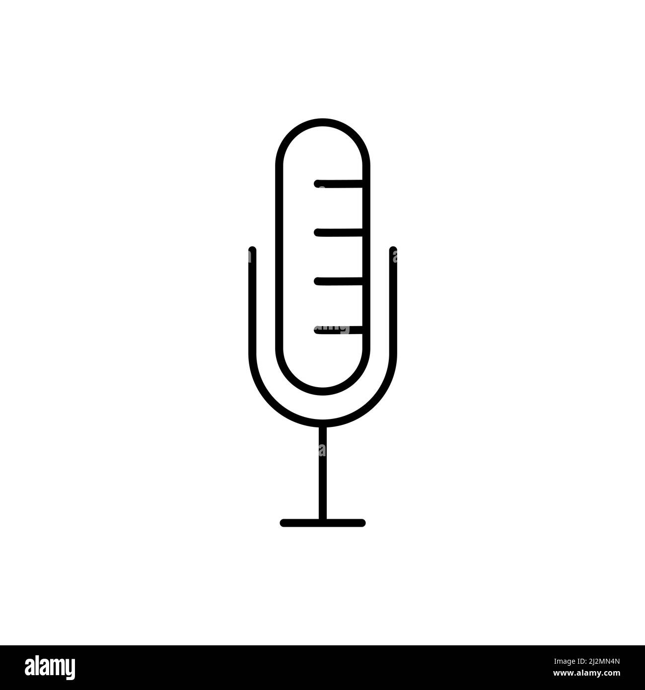 Microphone line vector icon on white background Stock Vector Image ...