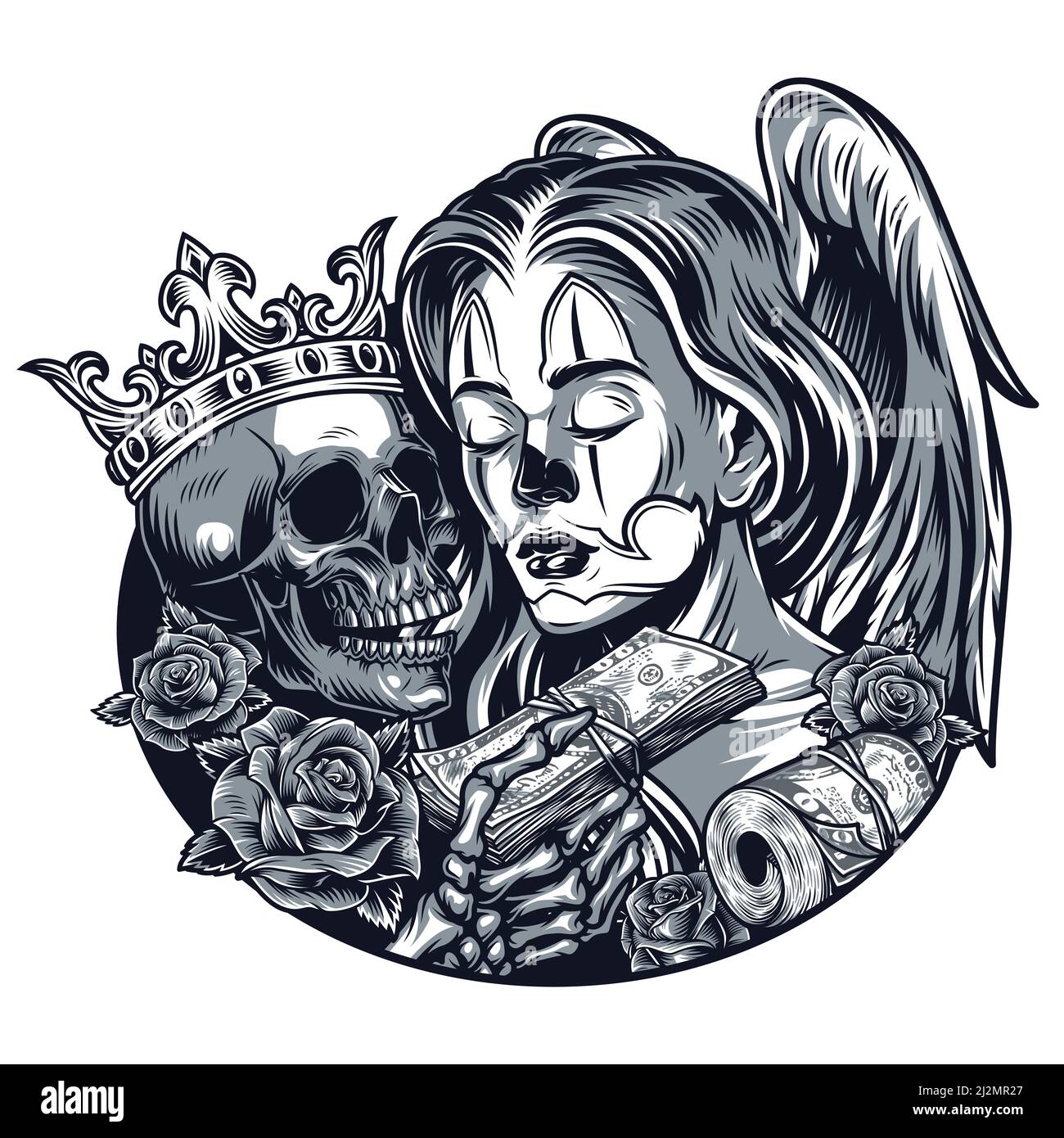 Tattoo uploaded by Nathan Kostechko  angel skull  Tattoodo