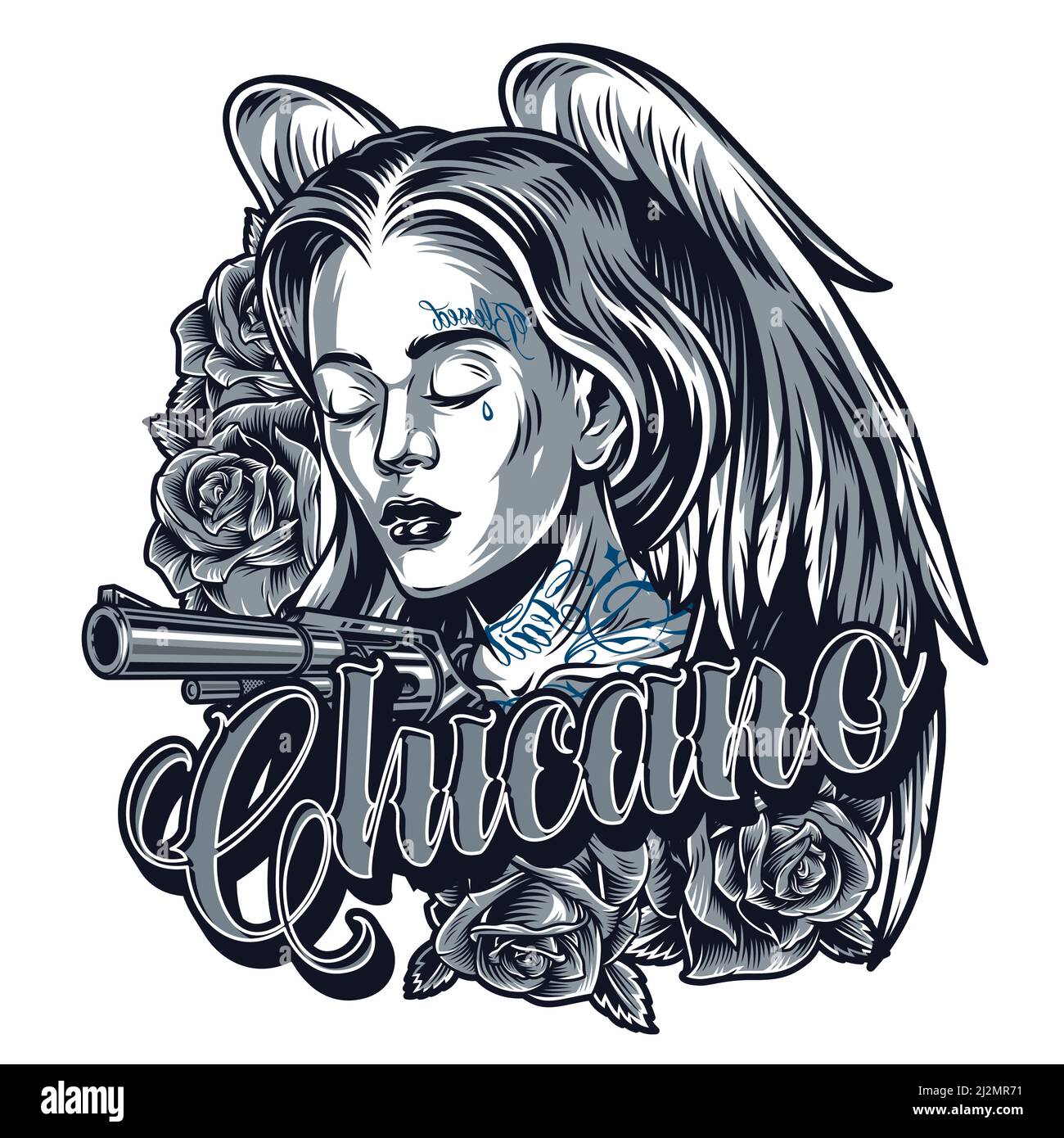 ZEN TATTOO  Chicano rose drawing by Blaze  YouTube