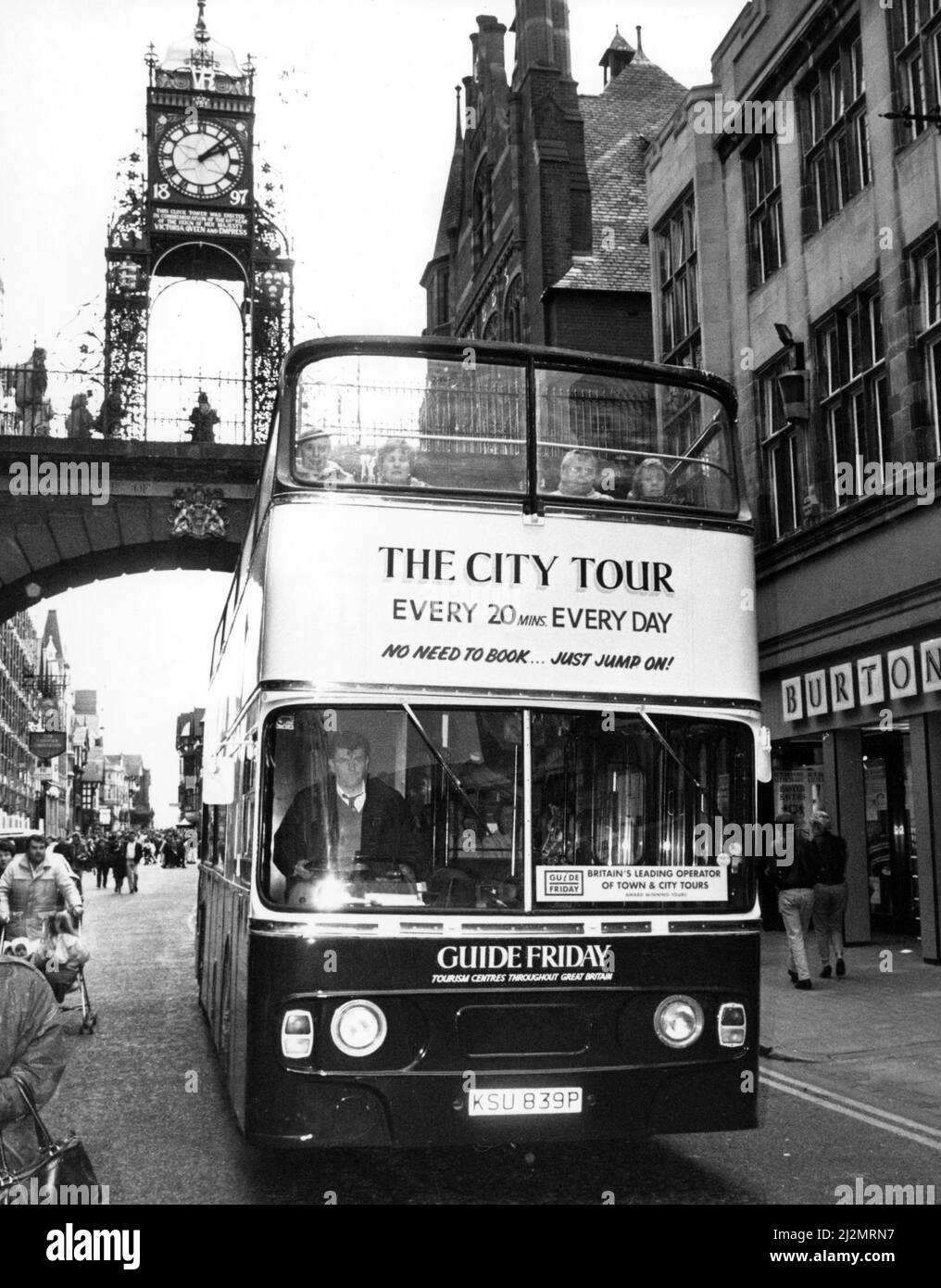 Chester Bridgegate Vintage Postcard Sightseeing Bus