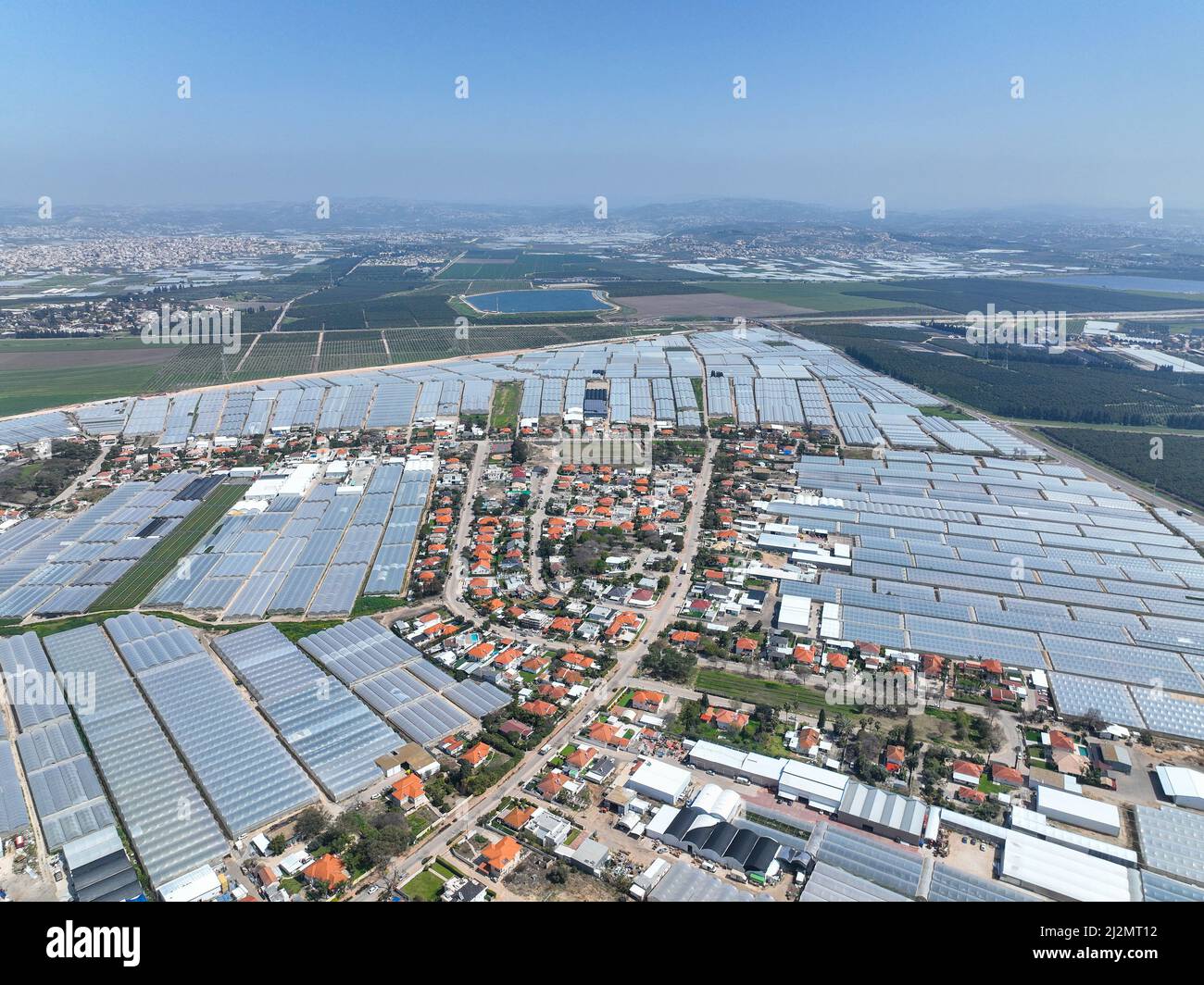 Greenhouse farming, vast land utilized for greenhouse agriculture