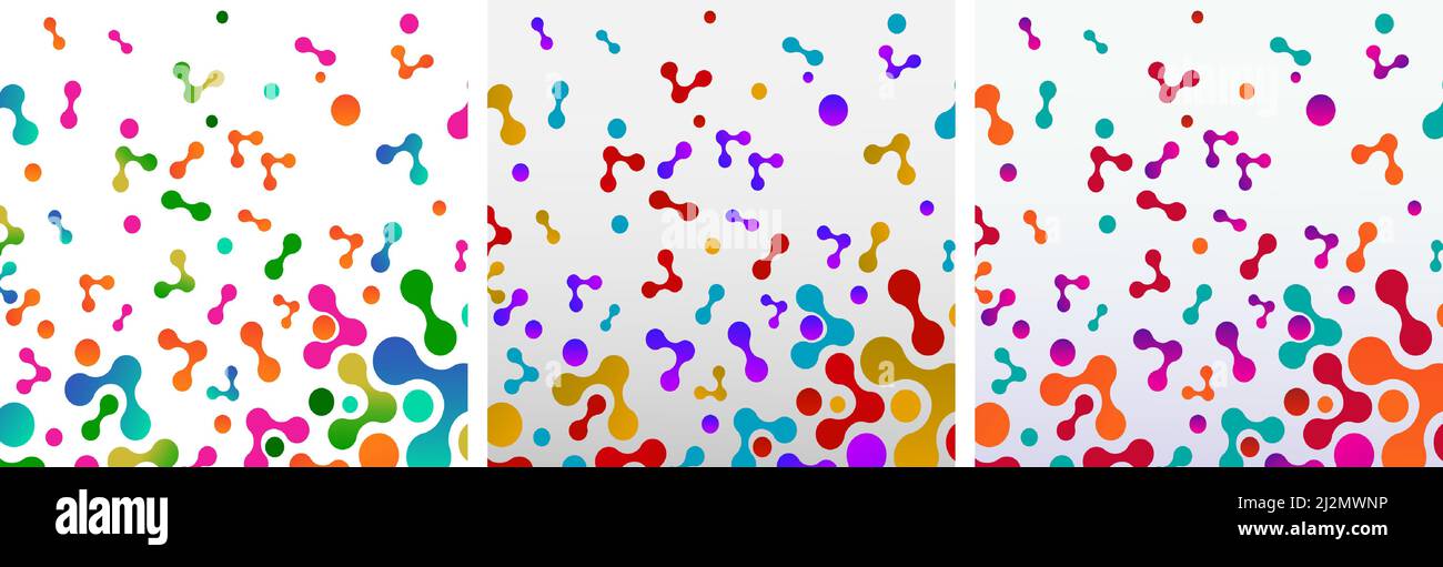 Abstract Meta balls Pattern Set In Various Colors Stock Vector