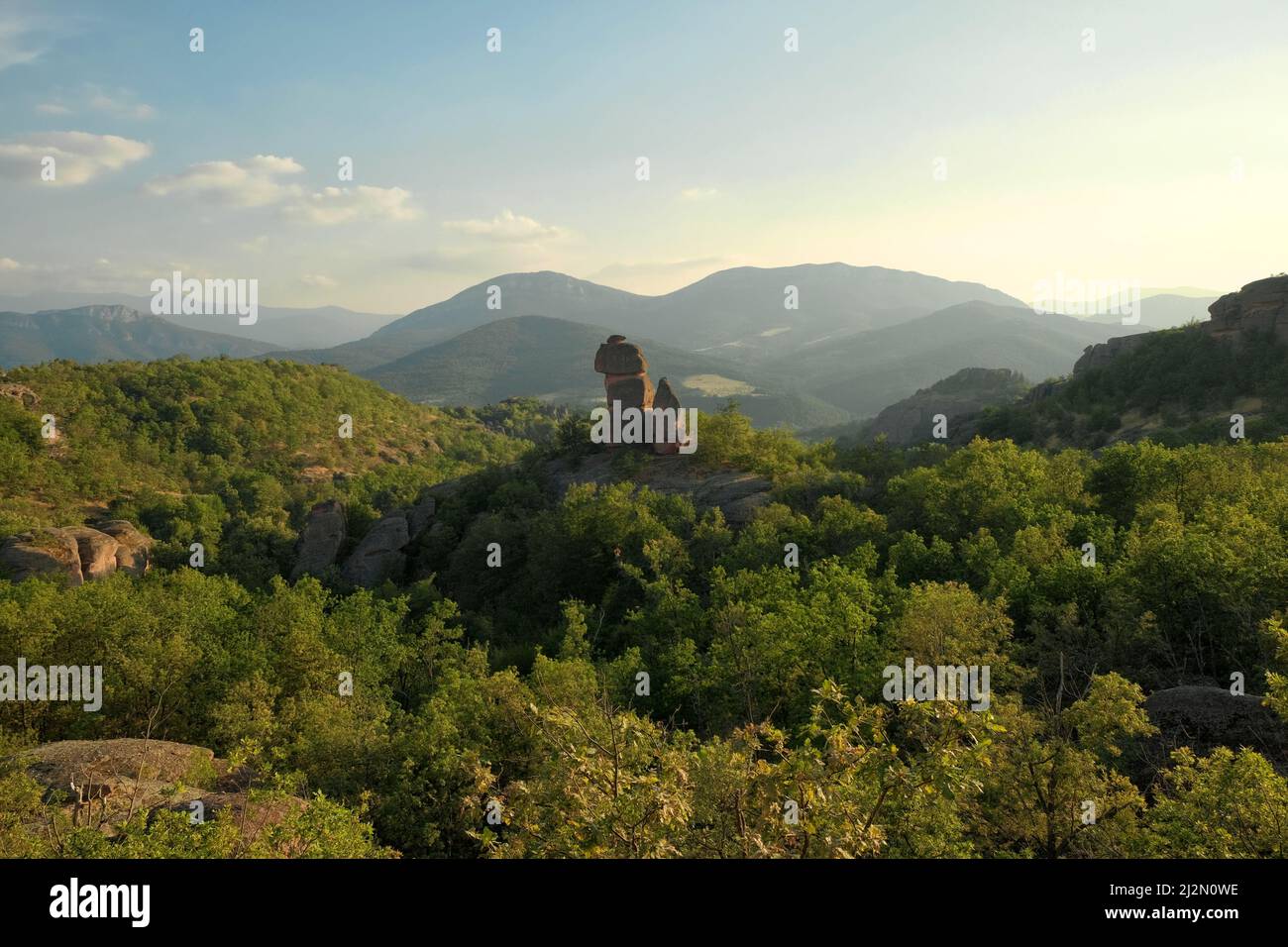 rock formation in the woods around Belogradchik at evening, Bulgaria ...