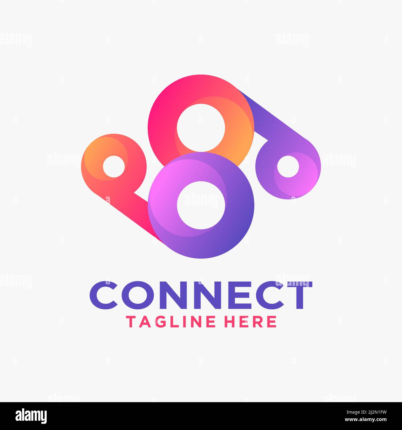 connect circle logo design Stock Vector