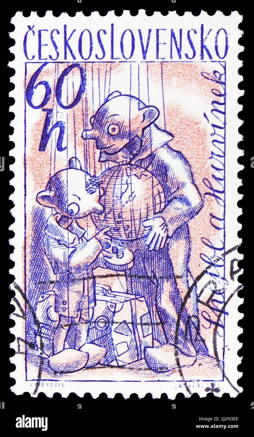 MOSCOW, RUSSIA - MARCH 13, 2022: Postage stamp printed in Czechoslovakia  shows Spejbl a Hurvinek, Czechoslovak puppet serie, circa 1961 Stock Photo  - Alamy