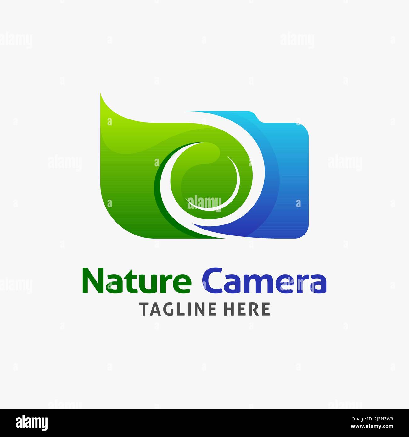 Nature camera logo design Stock Vector