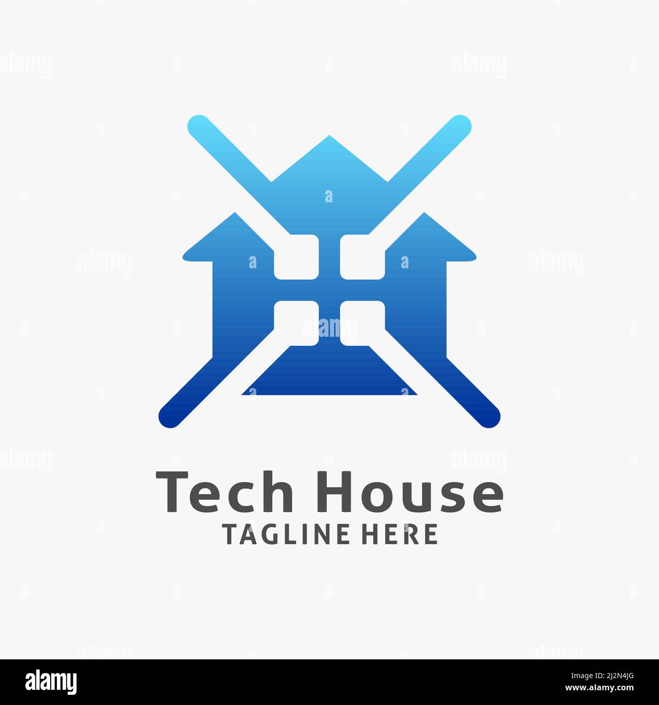 tech-house-logo-design-stock-vector-image-art-alamy