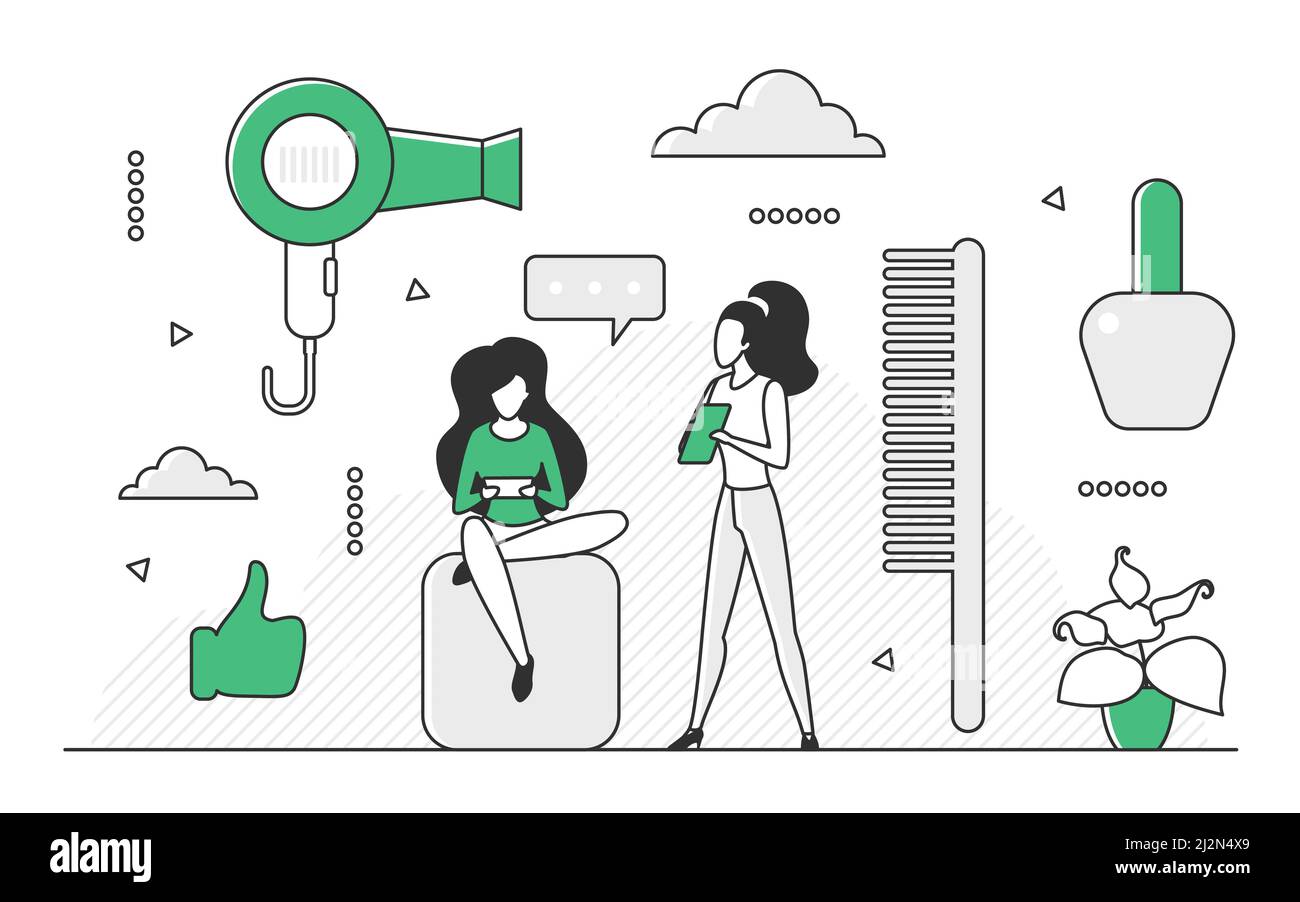 Fashion accessories and woman care tools. Beauty salon service