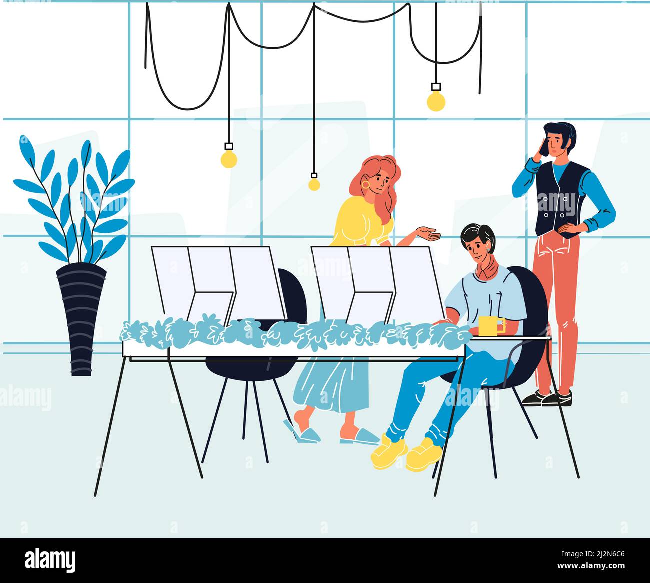 Healthy work atmosphere Stock Vector Images - Alamy