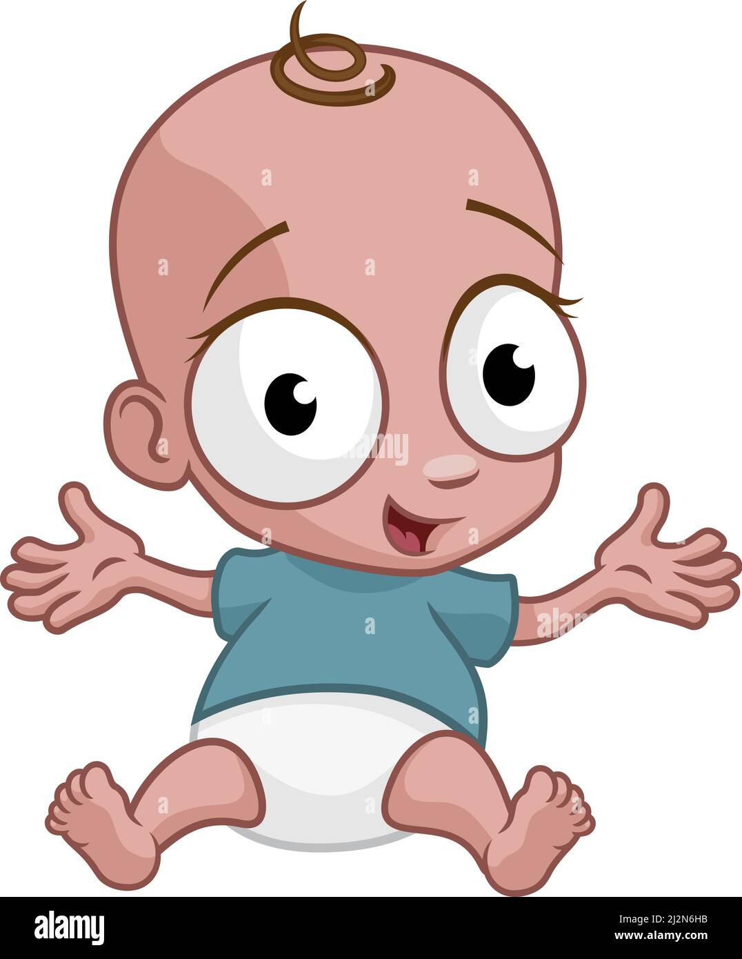 Cute Cartoon Happy Baby Stock Vector