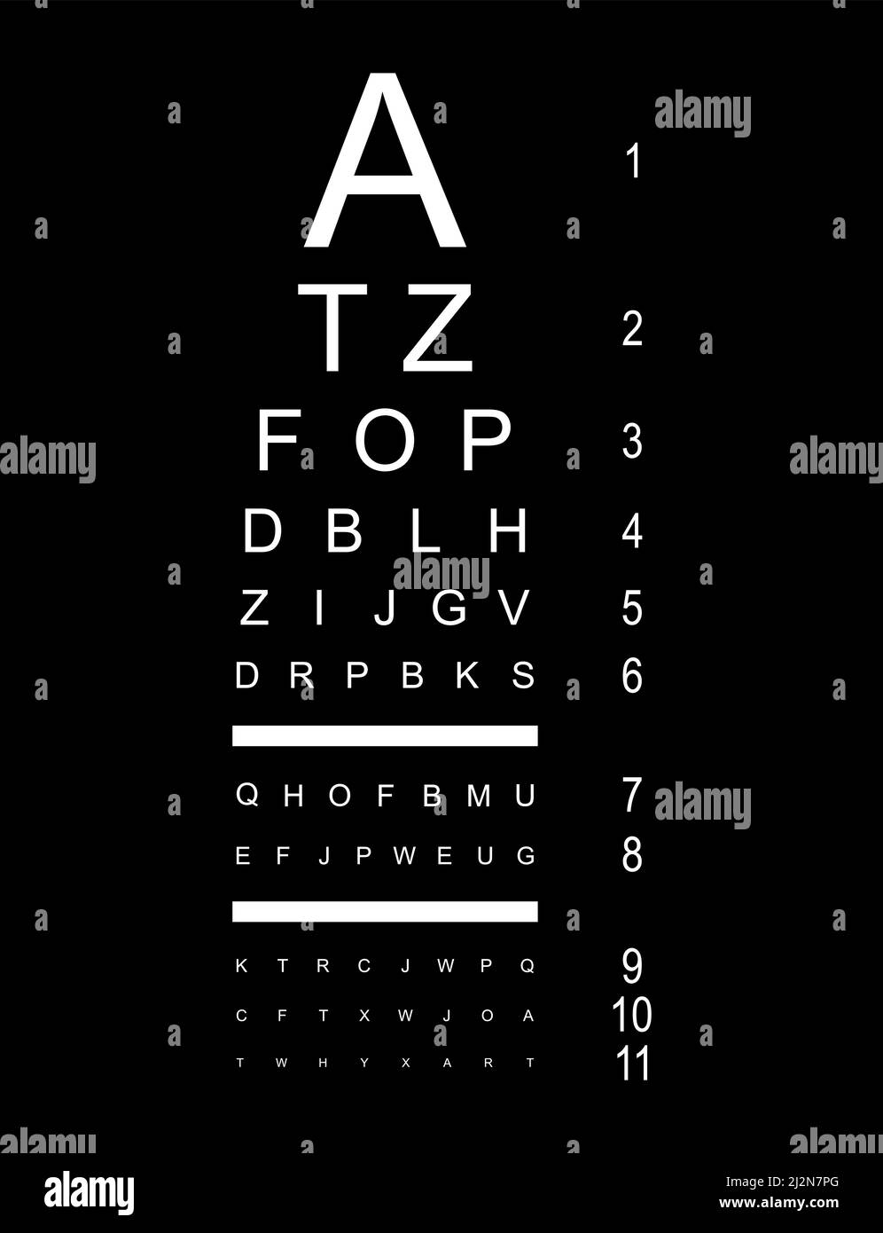 Test visual measure icon, optical chart letter symbol, optometrist focus vector illustration . Stock Vector